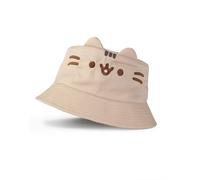 Pusheen Cappello da Pescatore Beige per Ragazze Gatto | novità nel Design del Viso con Orecchie 3D | Accessori per Cartoni Animati Carini | Copricapo Pusheen per Bambini