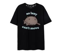 Pusheen Casual Black T-Shirt Manica Corta da Donna | Design così Pigro | Camicia di Cotone Carina e Comoda per Adulti