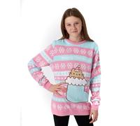 Pusheen Girls' Rosa Christmas Knit Sweater | Maglione Festivo - Adorabilmente Accogliente | Abbigliamento Natalizio Elegante The Cat | Felpa Festiva a Tema Gatto | Condividi Lo Spirito
