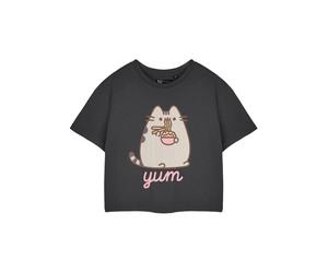 Pusheen Grigio Yum Noodles T-shirt corta a maniche corte Donne