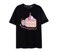 Pusheen Nero Let's Pawty T-shirt a maniche corte Donne
