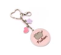 Pusheen Portachiavi rosa con nome gatto con mini ciondoli, Rosa e argento., Etichettalia unica