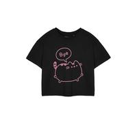Pusheen T-Shirt Corta Nera da Donna | Ciao Pusheen Ciao Maglietta Grafica | Maglia a Maniche Corte da Donna | Simpatico Abbigliamento per Gatti su Internet | Abbigliamento Casual Elegante per Donne