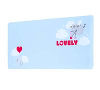 Pusheen, Tappetino per mouse XXL per PC Purrfect Love Impermeabile Antiscivolo