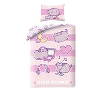 PUSHEEN THE CAT Copripiumino HIGH SCORE SET LETTO 140x200cm Poliestere