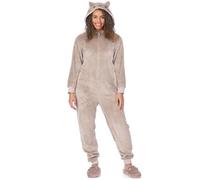 Pusheen The Cat Onesie Donna | Pigiama Donna novità Marrone all in One | Cartoon Cat con 3D Orecchie Coda Personaggio Loungewear Merchandise Regali