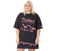 Pusheen The Cat Oversize T-Shirt Dress Donna | Adulti Cartoon Animal Tabby Cat Outfit | Grigio Antracite Rosa Regali