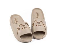Pusheen The Cat Sliders Donna | Womens Cartoon Tabby Cat Character Sandali Marroni | Beachwear Summer Swimwear Calzature Scarpe