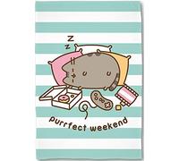 Pushheen Purrfect Weekend - Coperta in flanella, 160 cm x 200 cm, super morbida, coperta per divano, in pile coral