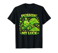 Pushin' My Luck Shamrock Tractor St Patricks Day Maglietta