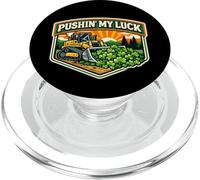 Pushin My Luck St Patricks Day Shamrock Buldozer Attrezzatura PopSockets PopGrip per MagSafe