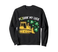Pushing My Luck 6 7 St Patrick Bulldozer Shamrock per Bambini Felpa