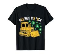 Pushing My Luck 6 7 St Patrick Bulldozer Shamrock per Bambini Maglietta