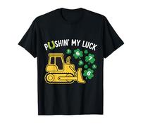 Pushing My Luck 6 7 St Patrick Bulldozer Shamrock per Bambini Maglietta