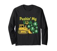 Pushing My Luck St Paddy Day 67 Lucky Construction Bulldozer Maglia a Manica