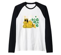 Pushing My Luck St Paddy Day 67 Lucky Construction Bulldozer Maglia con Maniche Raglan