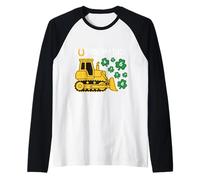 Pushing My Luck St Paddy Day 67 Lucky Construction Bulldozer Maglia con Maniche Raglan