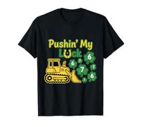 Pushing My Luck St Paddy Day 67 Lucky Construction Bulldozer Maglietta