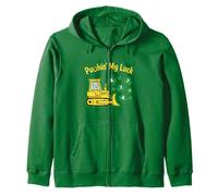 Pushing My Luck St Patrick 67 Irish Shamrock Construction Felpa con Cappuccio