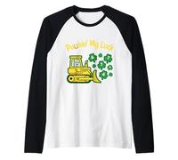 Pushing My Luck St Patrick 67 Irish Shamrock Construction Maglia con Maniche Raglan
