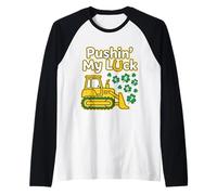 Pushing My Luck St Patrick's 67 Operaio Edile Shamrock Maglia con Maniche Raglan
