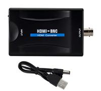 PUSOKEI Adattatore Convertitore da HDMI a BNC, NTSC/PAL a BNC (480i/576i) CVBS, Video Digitale HD in Scatola Composita con Connettore Coassiale Femmina con Uscita Audio da 3,5 Mm