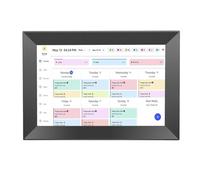 PUSOKEI Calendario Digitale Intelligente da 10,1 Pollici e Grafico del Routine, Display Interattivo Touchscreen 1080p, Pianificatore di Famiglie Intelligenti, Cornice di Foto Digitale da (Nero )