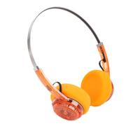 PUSOKEI Cuffie Bluetooth Sopra L'orecchio, Cuffie Wireless retrò con Microfono, Driver da 40 Mm, Suoni Bassi Potenti Ad Alta Risoluzione, 20 Ore di Riproduzione, Controllo Manopol (Arancione