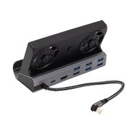 PUSOKEI Docking Station USB C 9 in 1 con Ventola di Raffreddamento per Steam Deck e ROG Ally, Supporto Dock Steam Deck con 4K 60 Hz, Gigabit Ethernet, 3 USB 3.0, 3 USB 2.0, 100 W PD