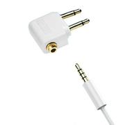 PUSOKEI Doppio Adattatore per Cuffie da 3,5 Mm da Maschio a 3,5 Mm Femmina, Convertitore Adattatore Audio Aux Placcato in Oro per Sistemi di Intrattenimento delle Compagnie Aeree (2 pezzi)