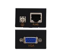 PUSOKEI Extender VGA, Cavo Ethernet Cat5 / Cat6 Extender 60M RJ45, con 1 Trasmettitore, 1 Ricevitore, Segnale VGA su TCP/IP Standard