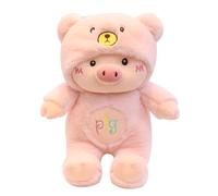 PUSOKEI Giocattoli di Maiale Simpatico Ricamo Artigianale a Forma di Cartone Animato in Cotone PP per Bambini Peluche Farcito (PINK #12)