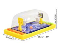 PUSOKEI Gioco da Allenamento per Campo da Basket da Tavolo per Bambini e Genitori, Giocattolo da Battaglia per Basket con le, Migliora la Coordinazione Occhio-mano, Dai 3 Anni in su, Blu/giallo