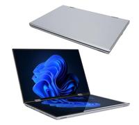 PUSOKEI Laptop Ultra Sottile da 14 Pollici per Win 11 PRO, Laptop Portatile da Gioco Aziendale con Doppio Touchscreen, Computer Portatile HD 2.2K con Ribaltamento a 360 (Spina UE da 110
