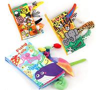 PUSOKEI Libro in Stoffa Morbida e Stropicciata con Animali Dell'oceano per Neonati, Bambini e Bambine, Libro Educativo Sensoriale Sul Tocco e Sulle Sensazioni per il Baby Shower, Didattico Lavabile