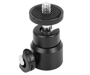PUSOKEI Mini Testa a Sfera da 1/4 "con Filettatura sulla Parte Superiore e Foro per Vite da 1/4" sulla Parte Inferiore. Alto Valore di Applicazione in Fotografia, Forte per resistere a carichi (Nero)