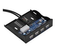 PUSOKEI Pannello Anteriore Floppy USB 2.0, HUB USB 2.0 da 9 Pin a 4 interfacce Floppy bay da 3,5 '', Adattatore per Pannello Frontale del PC