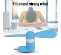 PUSOKEI Piccolo Mini Ventilatore USB Ventilatore Micro USB Ultra Silenzioso per Smartphone OTG, Lama Ecologica Super Sicura, Bianco (BLUE)