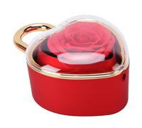 PUSOKEI Portagioielli in Rosa Artificiale con Contenitore per Anelli e | Design apribile, rivelazione a sorpresa, proposta di matrimonio romantico, decorazione con fiori di sapone, custodia