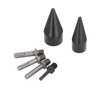 PUSOKEI Punta da Trapano per Spaccalegna per Legno Punta da Trapano a Cono per Spaccatura Resistente con 4 Manici per Campeggio, 6 Pezzi 32mm 42mm Rimovibili