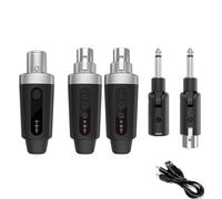 PUSOKEI Ricevitore Trasmettitore per Microfono Wireless UHF da 2,4 GHz, Wireless per Microfono XLR Ricaricabile per Microfono Dinamico, Mixer Audio, PA