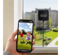 PUSOKEI Telecamera da Finestra 3MP 2K con Visualizzazione 'ora, WiFi da 2,4 GHz e 5 GHz e Telecamere da Interno Bluetooth per la Sicurezza Domestica, Installazione Facile e Ve (BLACK)