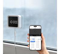 PUSOKEI Telecamera da Finestra 3MP 2K con Visualizzazione 'ora, WiFi da 2,4 GHz e 5 GHz e Telecamere da Interno Bluetooth per la Sicurezza Domestica, Installazione Facile e Ve (WHITE)