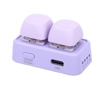 PUSOKEI Telecomando Girapagina Bluetooth per Telefoni e Tablet, Mini Tastiera USB Cablata e Wireless BT, Mini Tastiera Programmabile Personalizzata a 2 Tasti per la Lettura (PURPLE)