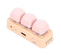 PUSOKEI Telecomando Girapagina Bluetooth per Telefoni e Tablet, USB Cablato e Wireless BT, Mini Tastierino Programmabile Personalizzato a 3 Tasti per la Lettura (PINK)