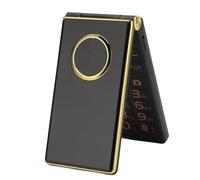 PUSOKEI Telefono cellulare M3 1 2G con coperchio per anziani, telefono cellulare con pulsante grande sbloccato con suono forte, doppia SIM, supporto di emergenza SOS con (oro)