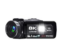 PUSOKEI Videocamera 8K Videocamera 64MP, Touch Screen da 3 Pollici, Zoom 18X, Videocamere Webcam WiFi Ultra HD per Fotografia Professionale