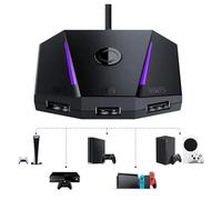 PUSOKEI VX2 Aimbox Game Console Mouse e Convertitore della Tastiera, Adattatore per Tastiera del Mouse APP Control con Luce RGB e Funzione Audio da 3,5Mm,Compatibile PS 4,X Box Series X/S