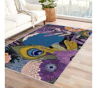 PUSRDEO Blumen Design Teppich mit Gemälde Optik Fiori rosa Per Ufficio Cucina Ingresso Base Antiscivolo Facile Pulire Non Infeltrisce(Rosa)-120x180cm