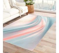 PUSRDEO Tappeto Astratto con Design Artistico Moderno Poema Tappeto Per Hall Ingresso Scale Antiscivolo Spesso Durevole Facile Pulire(bianco)-120x180cm